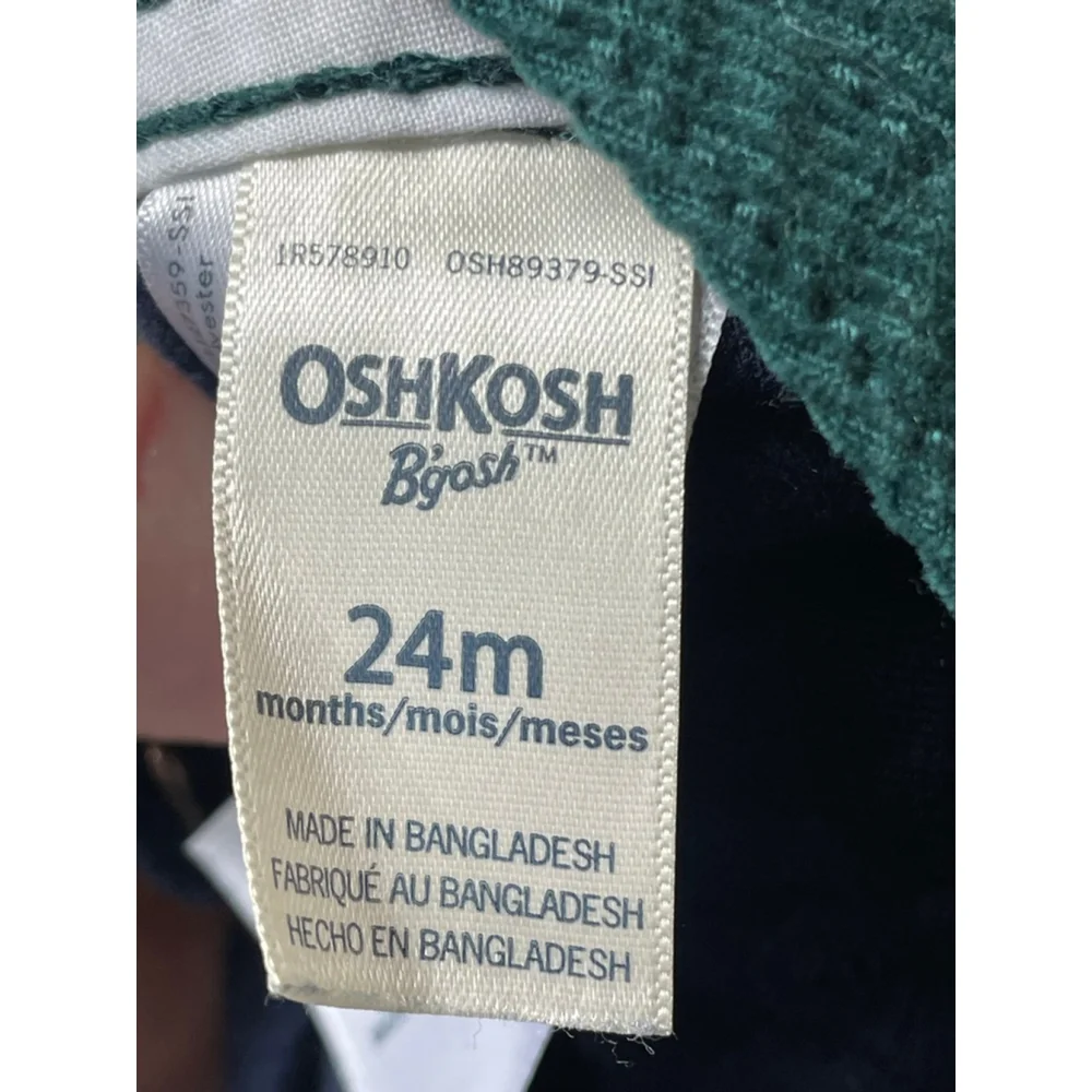 Baby OshKosh B'gosh Overalls 24 Months Green Navy Blue Corduroy